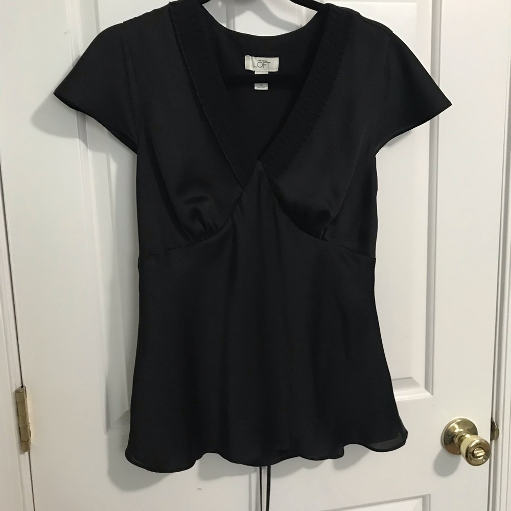 The LOFT Black V-Neck Blouse